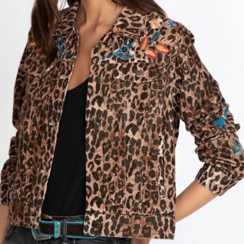 Johnny Was Shuri Cotton Velvet Trucker Jacket, Multi, S